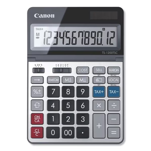 TS-1200TSC Desktop Calculator, 12-Digit LCD, Canon, Mfr#: 2468C001